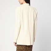 Stella McCartney Single-Breasted Butter White Jacket with Classic Lapels White