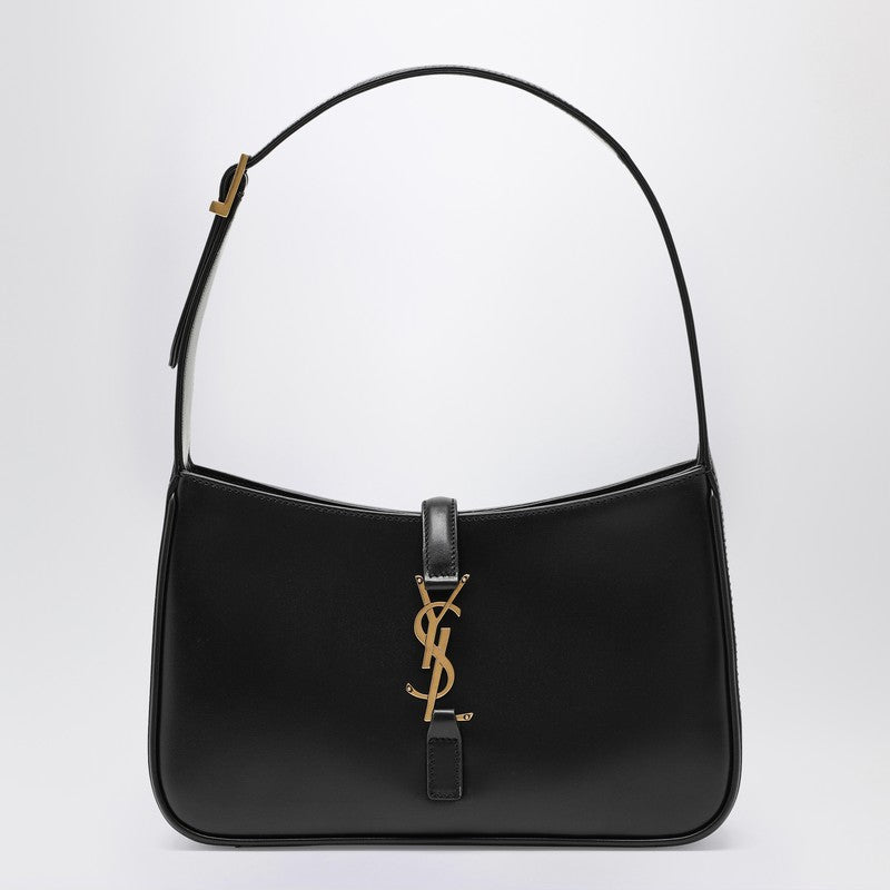 Saint Laurent Black 5 À 7 Shoulder Bag in Smooth Leather Black