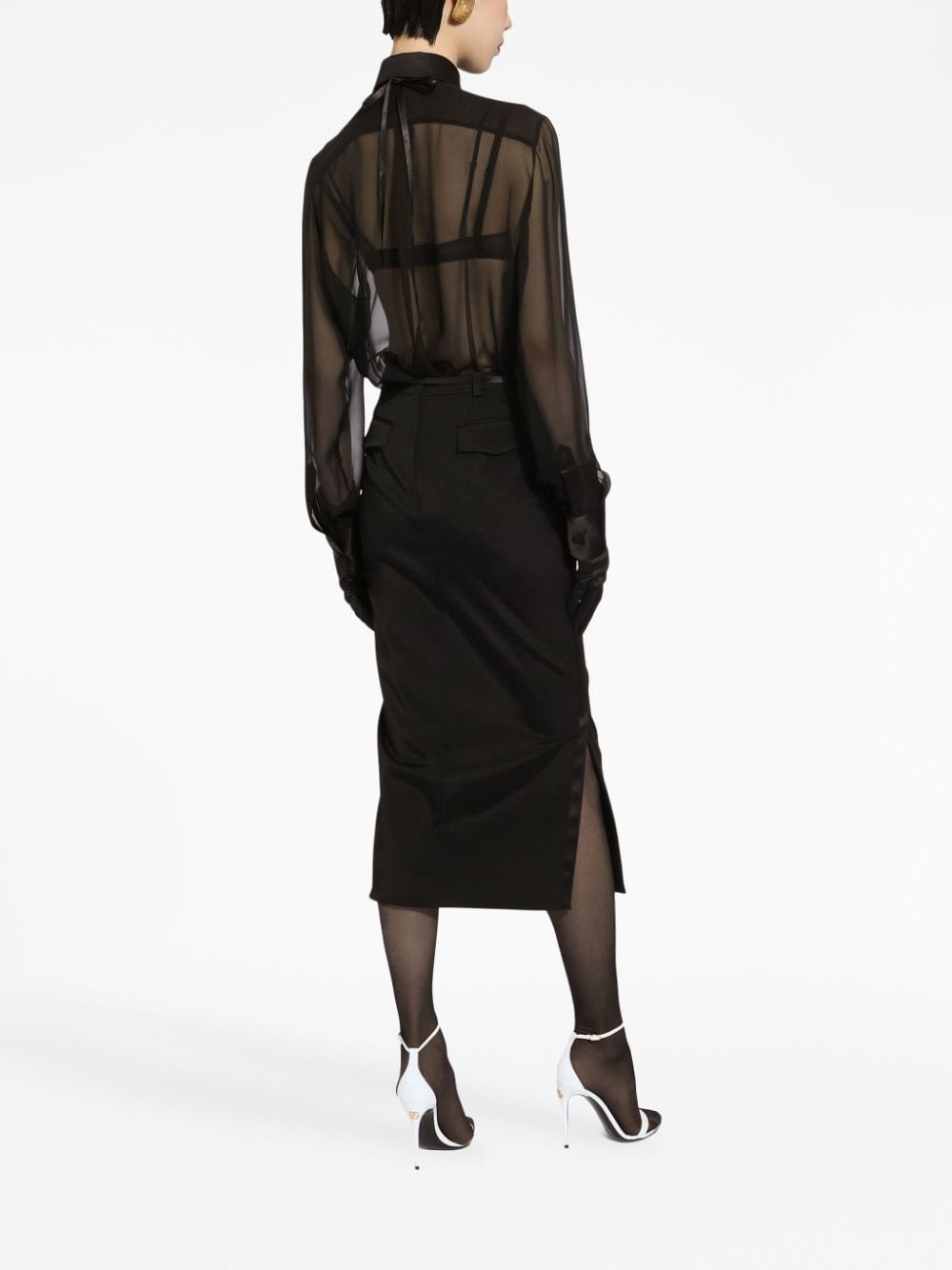 Dolce & Gabbana Semi-Sheer Mesh Shirt Black
