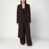 Stella McCartney Double-Breasted Plum Wool Coat Brown