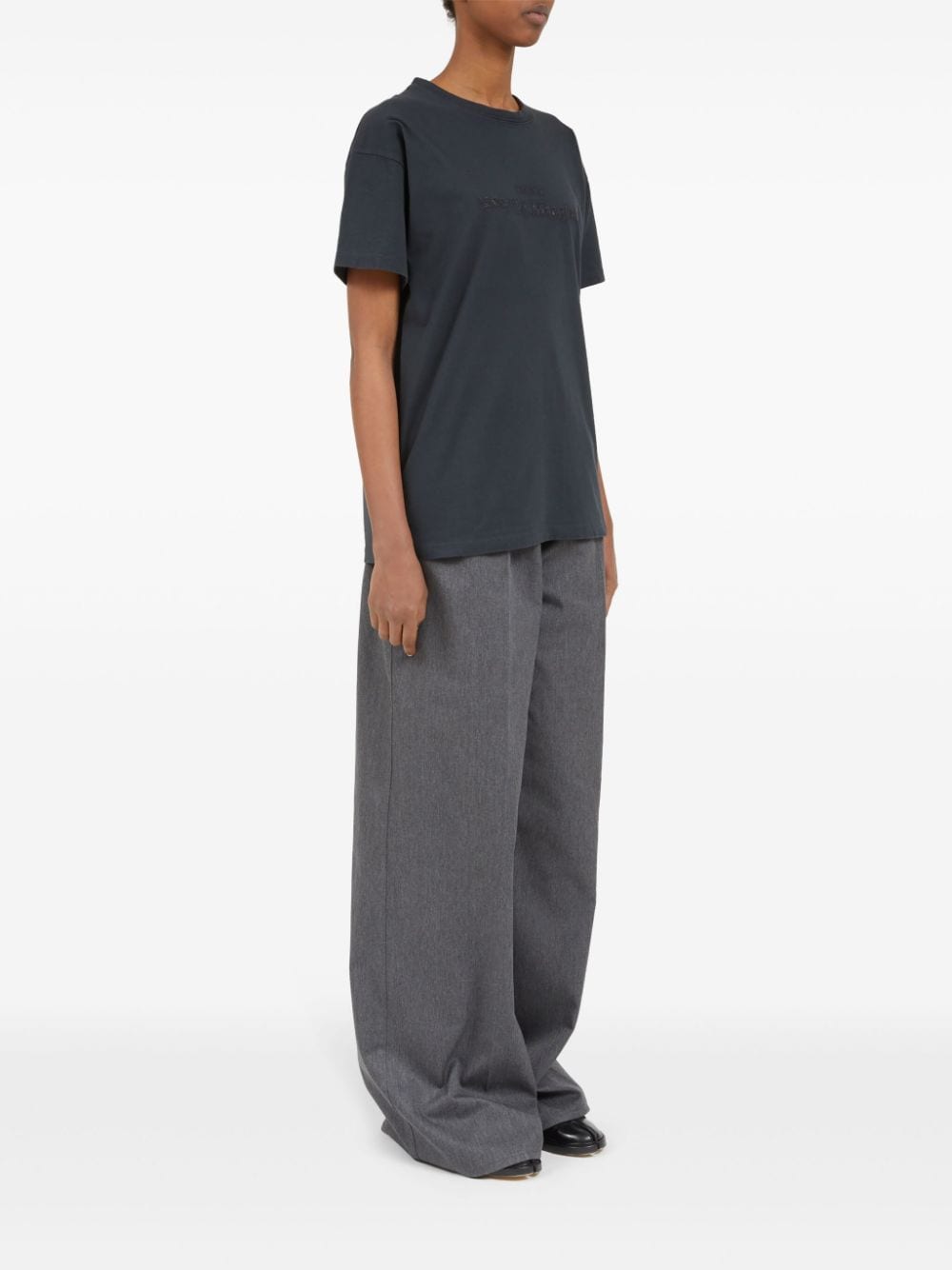 Maison Margiela Embroidered Four-Stitch Cotton T-Shirt Black black