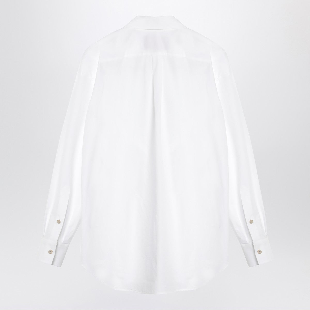 Valentino White Cotton Poplin Ruffle-Detail Shirt White