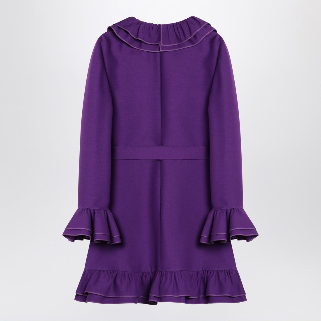 Valentino Purple Wool Silk Mini Dress Purple