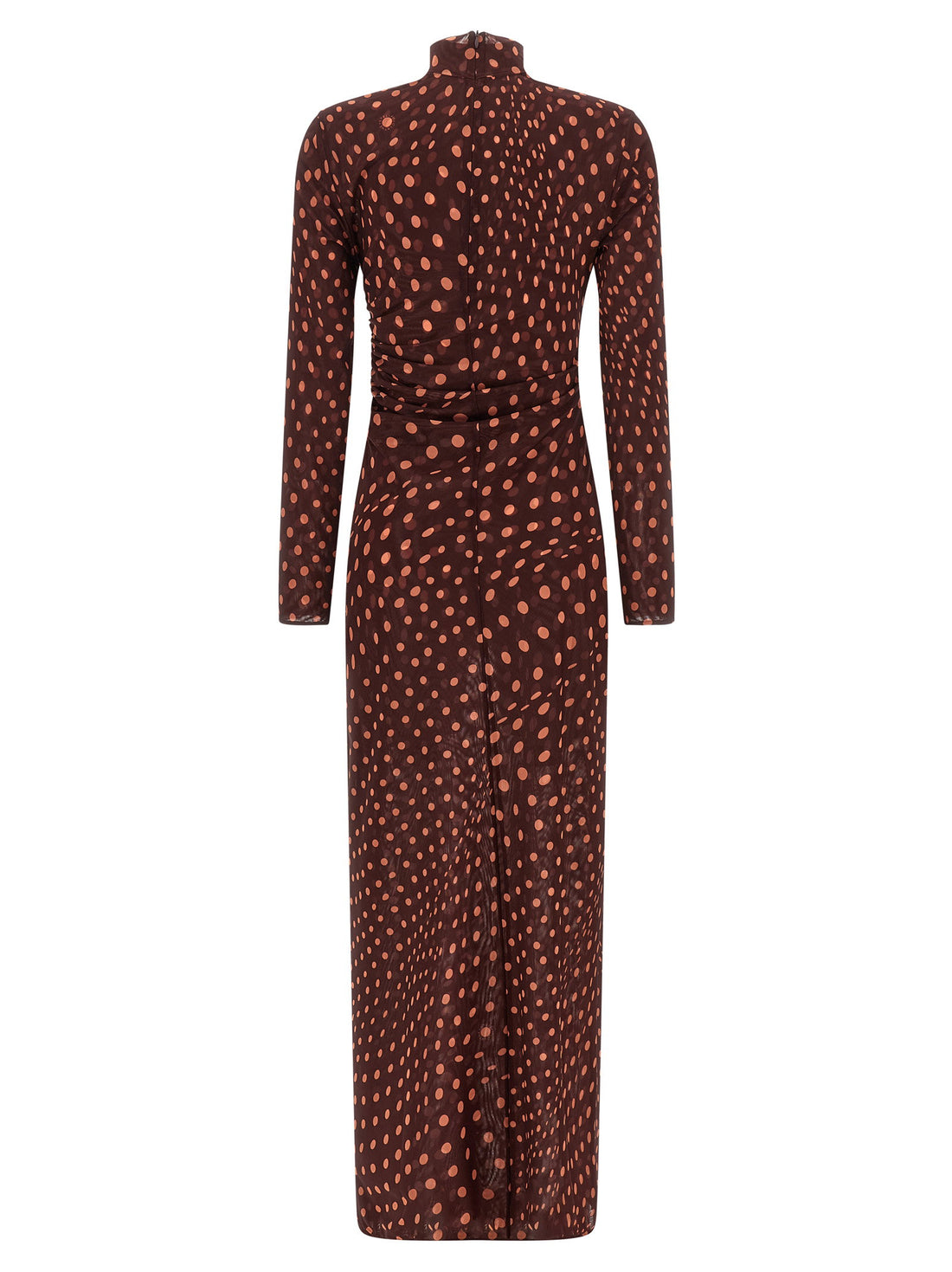 Stella Mccartney Polka Dot Mesh Dress Bordeaux