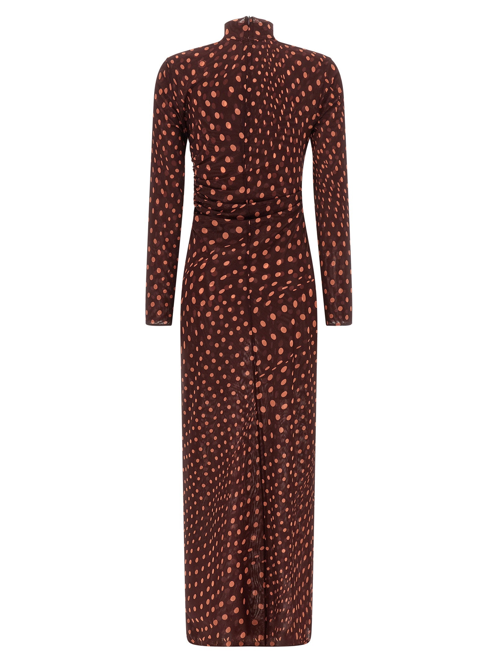 Stella Mccartney Polka Dot Mesh Dress Bordeaux