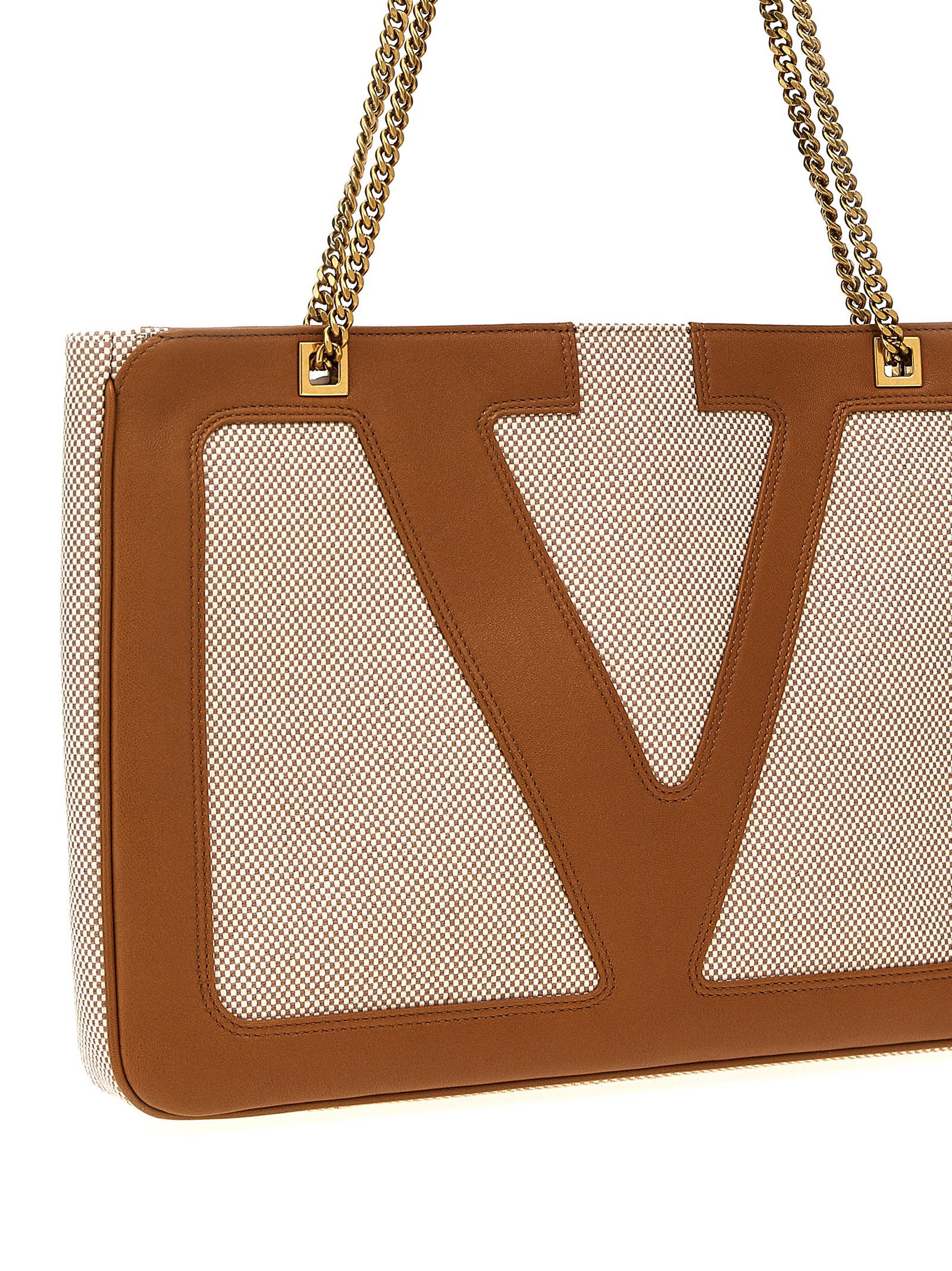 Valentino Garavani Viva Superstar Midi Shopping Bag Beige