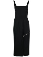 Alexander McQueen Zip-Embellished Wool Midi Dress Black