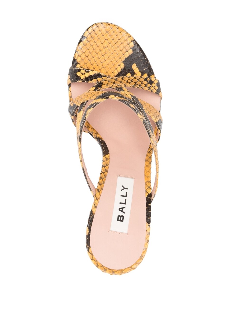 Bally Snakeskin-Print Mules Yellow