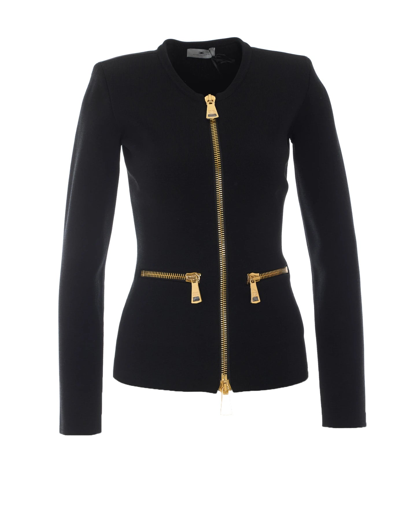 Knitted Jacket with zip in BLACK