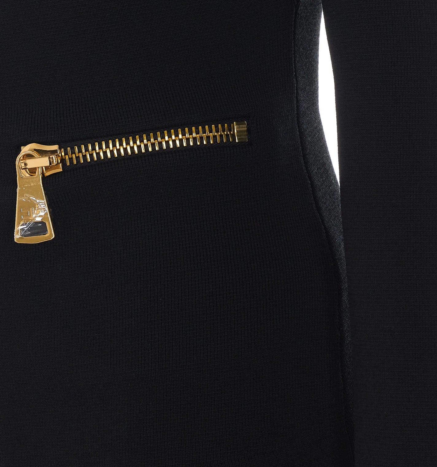 Knitted Jacket with zip in BLACK