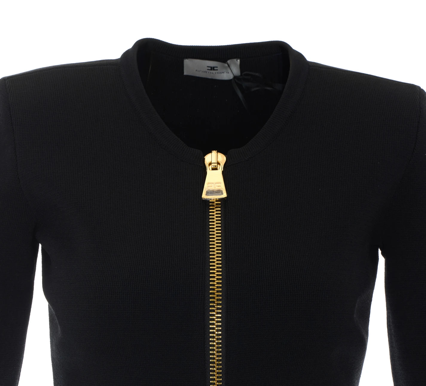 Knitted Jacket with zip in BLACK