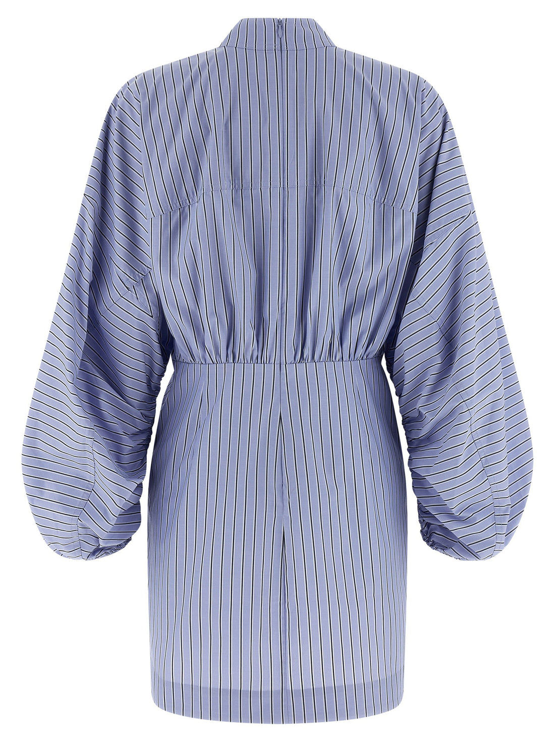 Zimmermann Drawstring Stripe Mini Dress Light blue