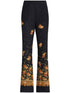 Etro Paisley-Print Straight Silk Trousers Black black
