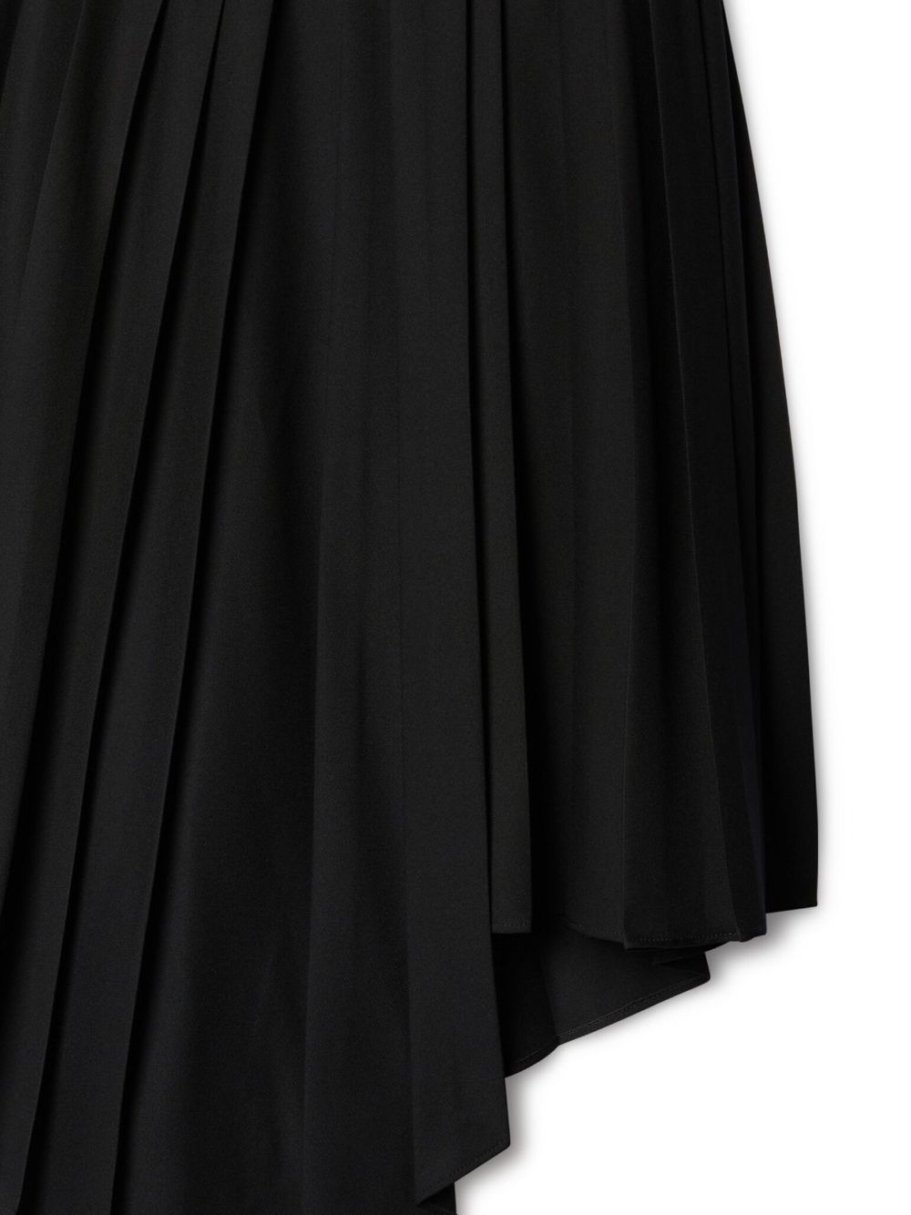 Off White Pleated Asymmetric Tech Drill Skirt Black