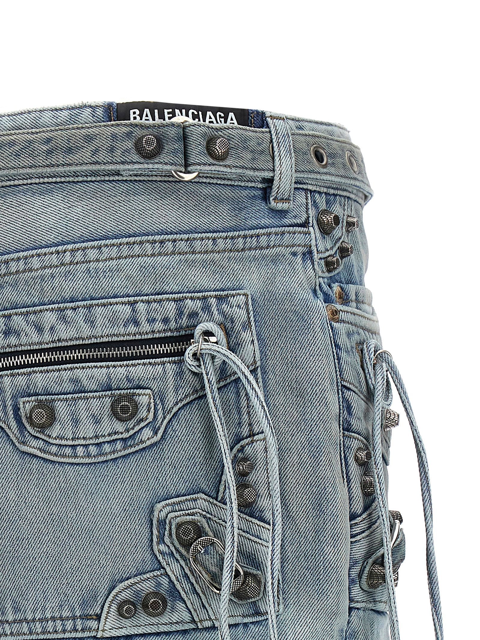 Balenciaga Cagole Mini Skirt Light blue