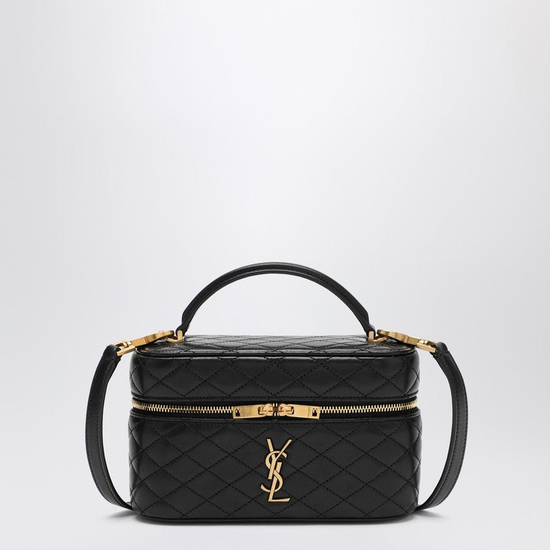 Saint Laurent Black Vanity Gaby Cassandre Quilted Leather Bag Black
