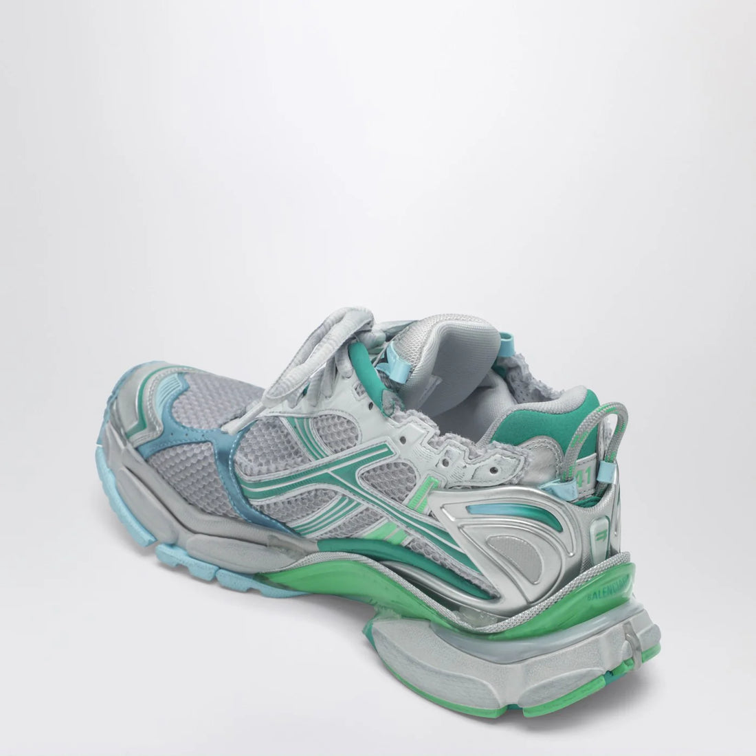 Balenciaga Runner Sneakers In Grey, Green And Blue