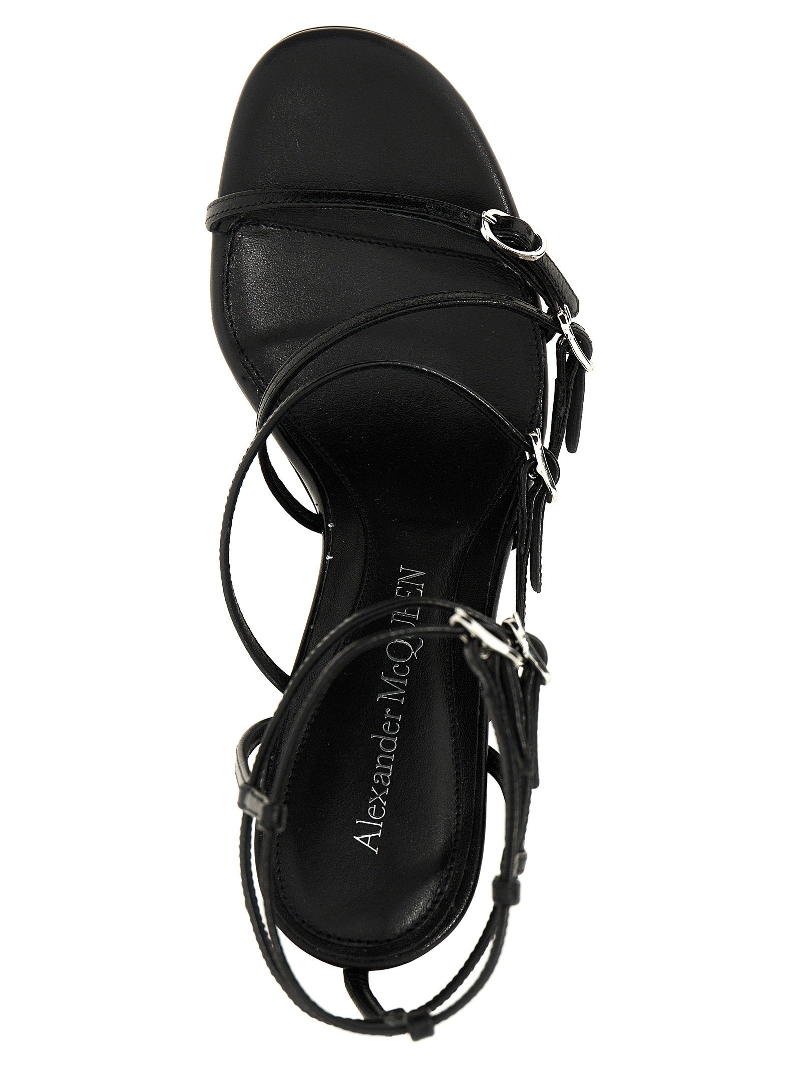 Alexander McQueen Strap Leather Sandals Black