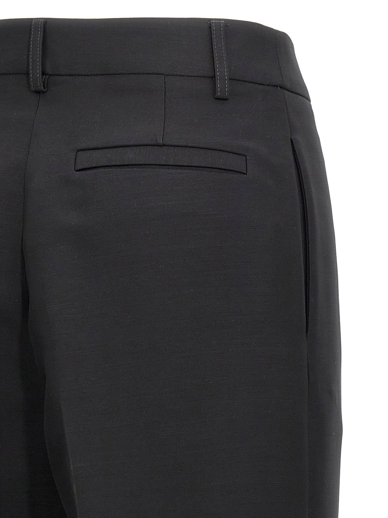 Ferragamo Stretched Pleated Trousers Black
