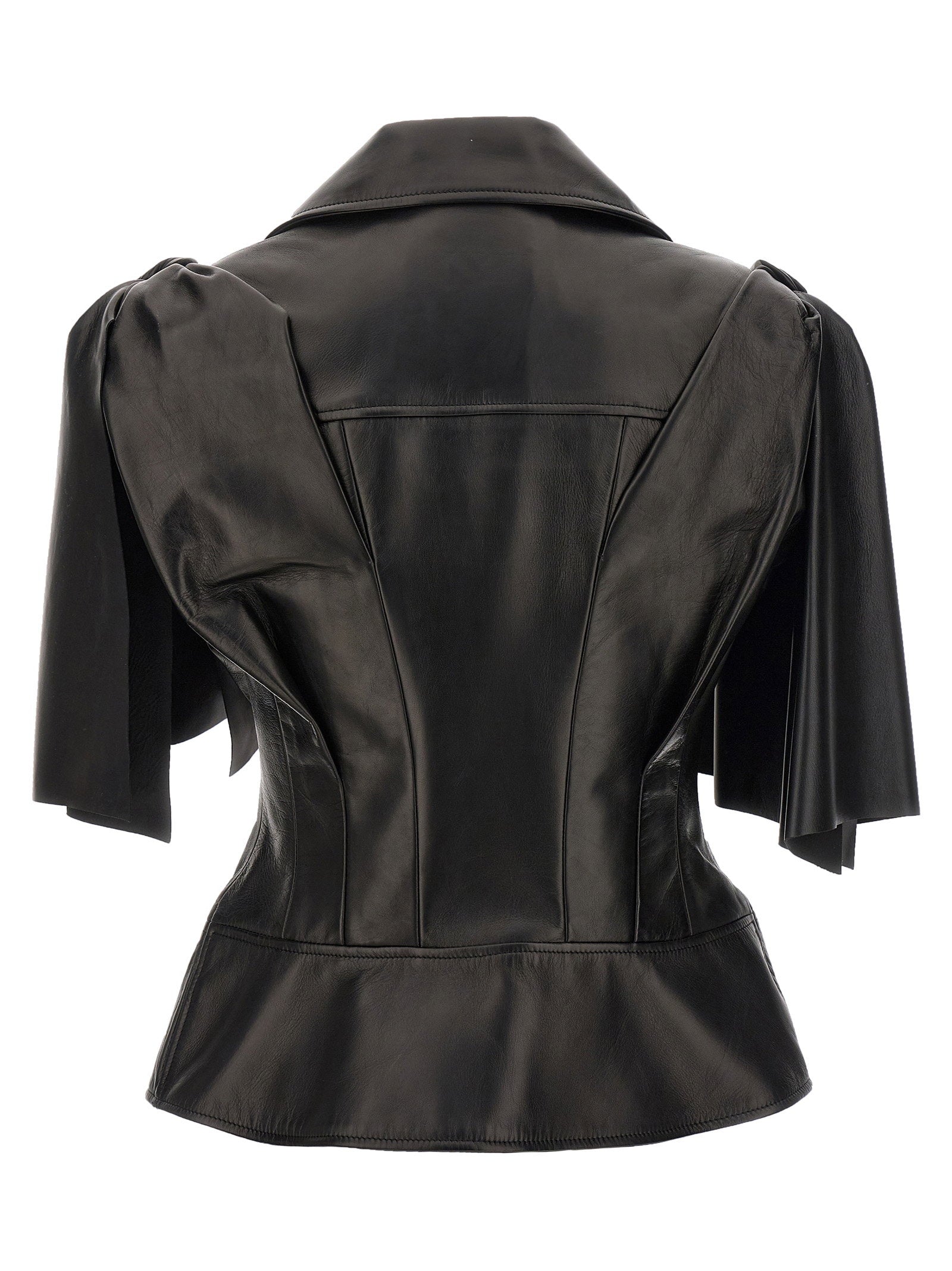 Alexander McQueen Bow Knot Biker Vest Black