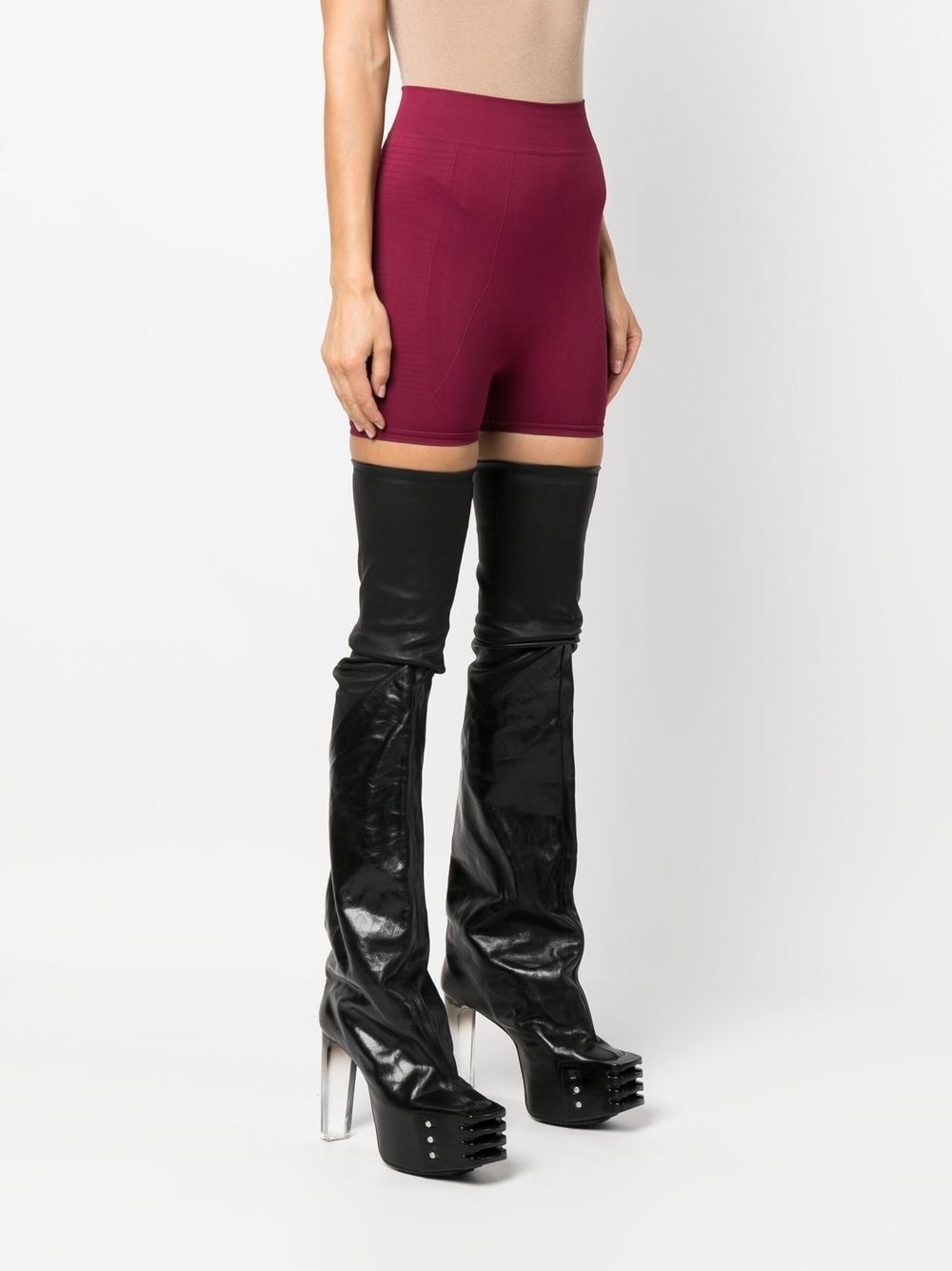 Short extensible taille haute fuchsia