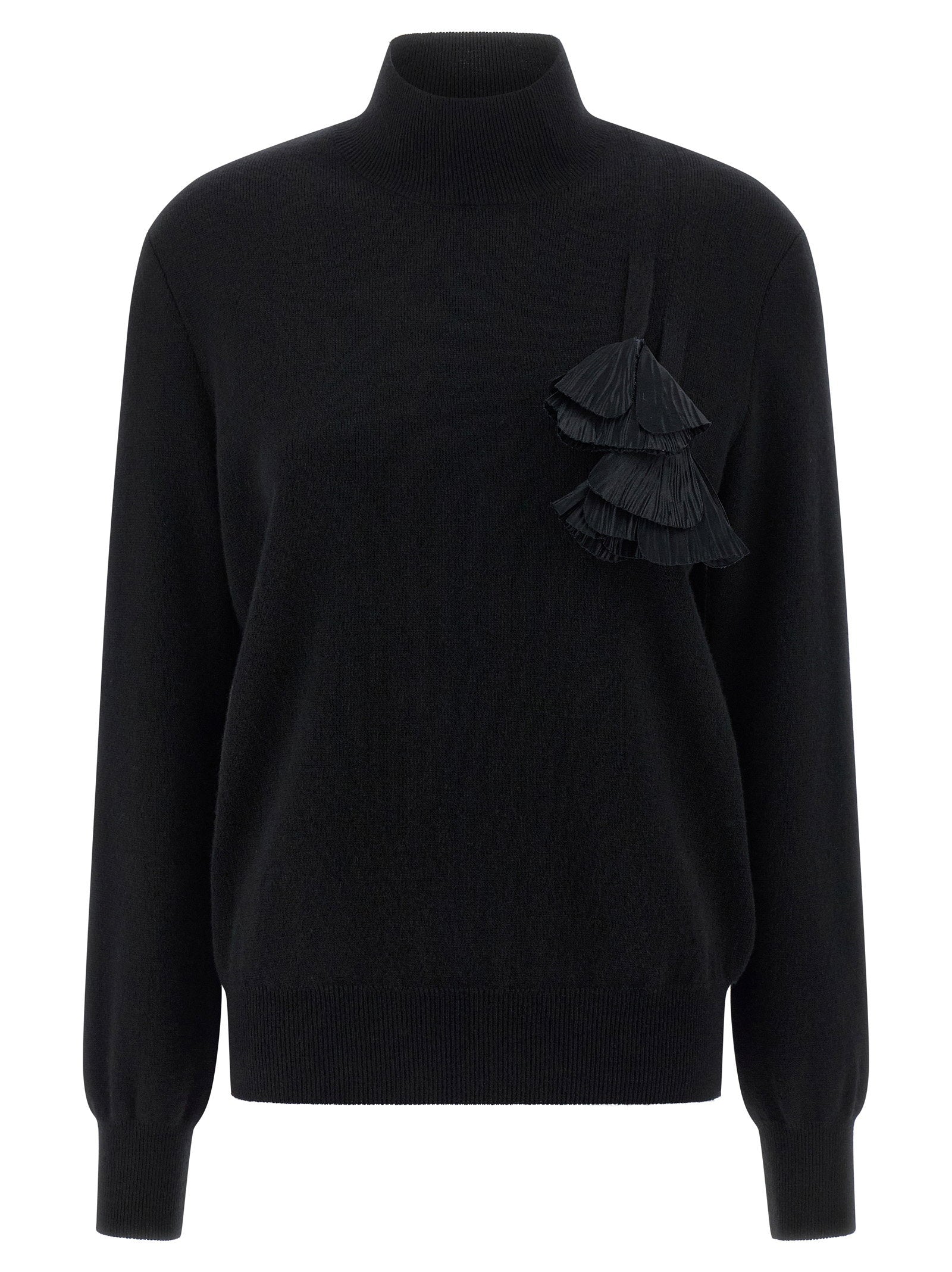 Ferragamo Floral Insert Sweater Black