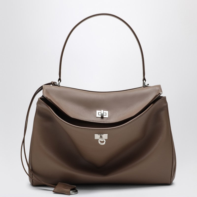 Balenciaga Medium Rodeo taupe leather handbag Beige