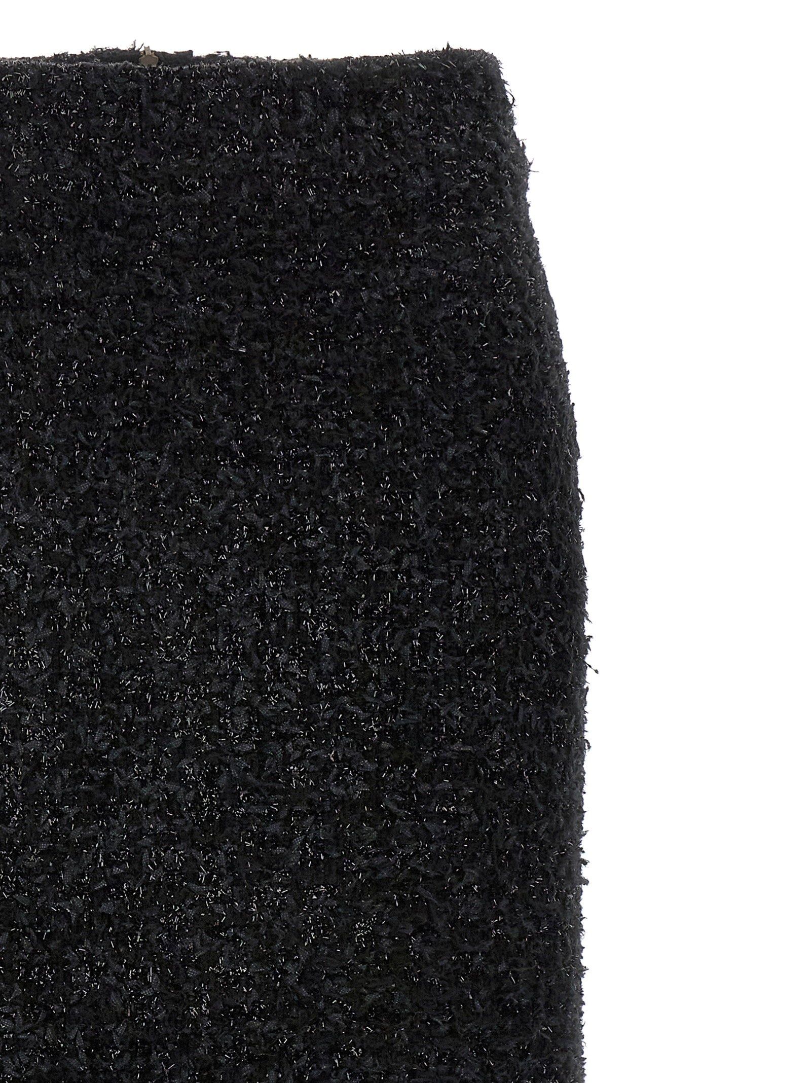 Balenciaga Tweed Midi Skirt Black