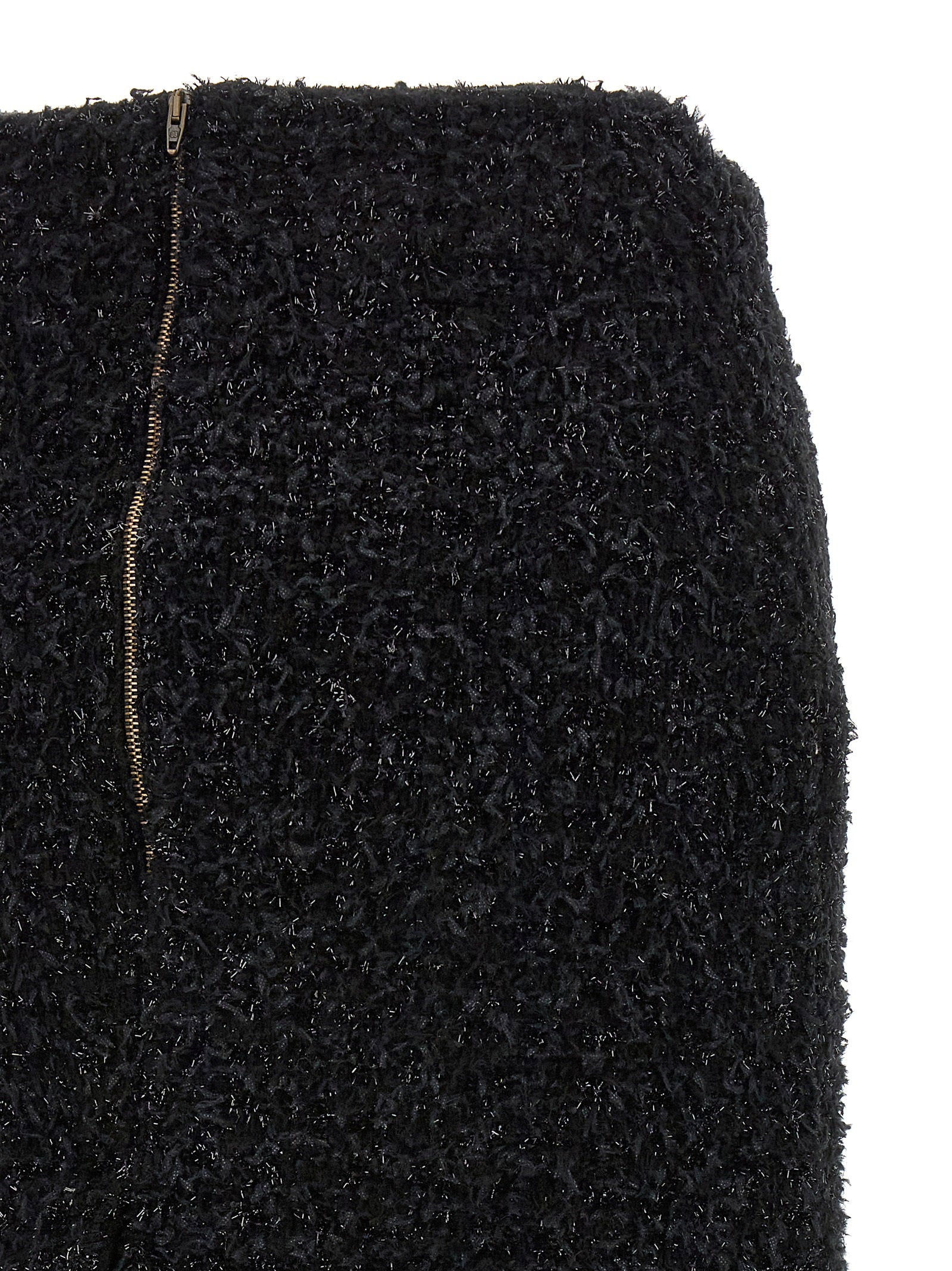 Balenciaga Tweed Midi Skirt Black