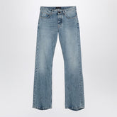 Balenciaga Light Blue Distressed-Hem Denim Jeans Blue