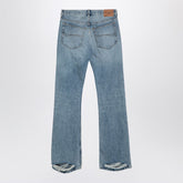 Balenciaga Light Blue Distressed-Hem Denim Jeans Blue