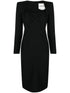 Roland Mouret Pre Sweetheart-Neckline Wool Midi Dress Black Black