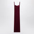 Balenciaga Long Velvet Fitted Dress Burgundy burgundy