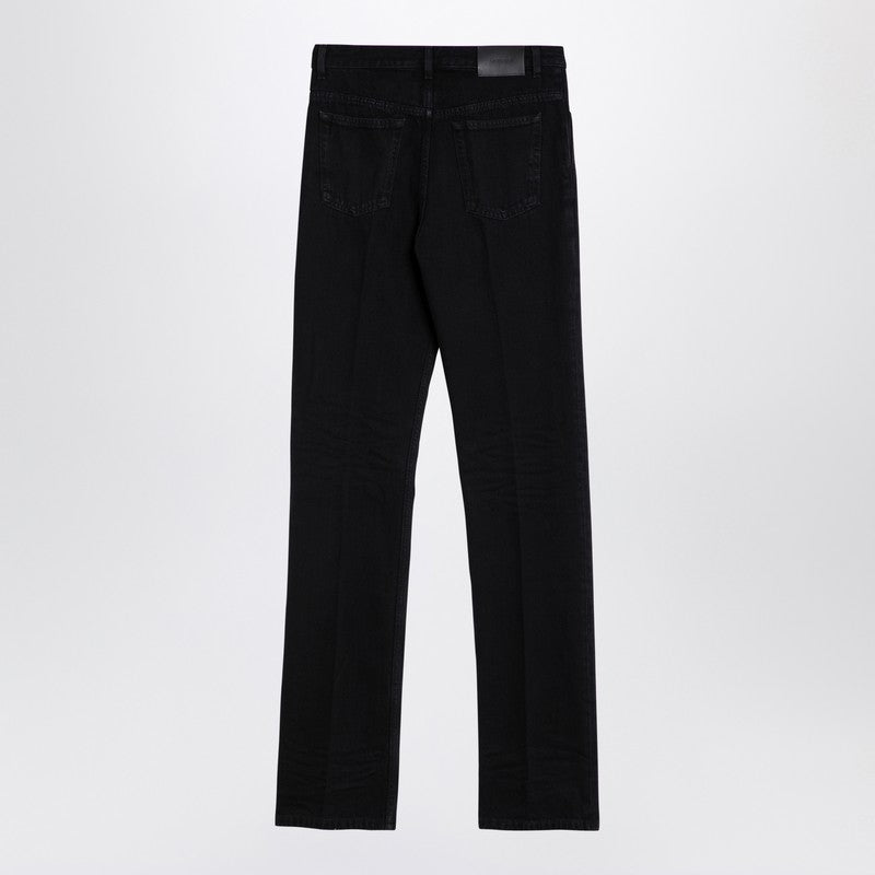 Saint Laurent High-Rise Black Denim Jeans in Cotton Black