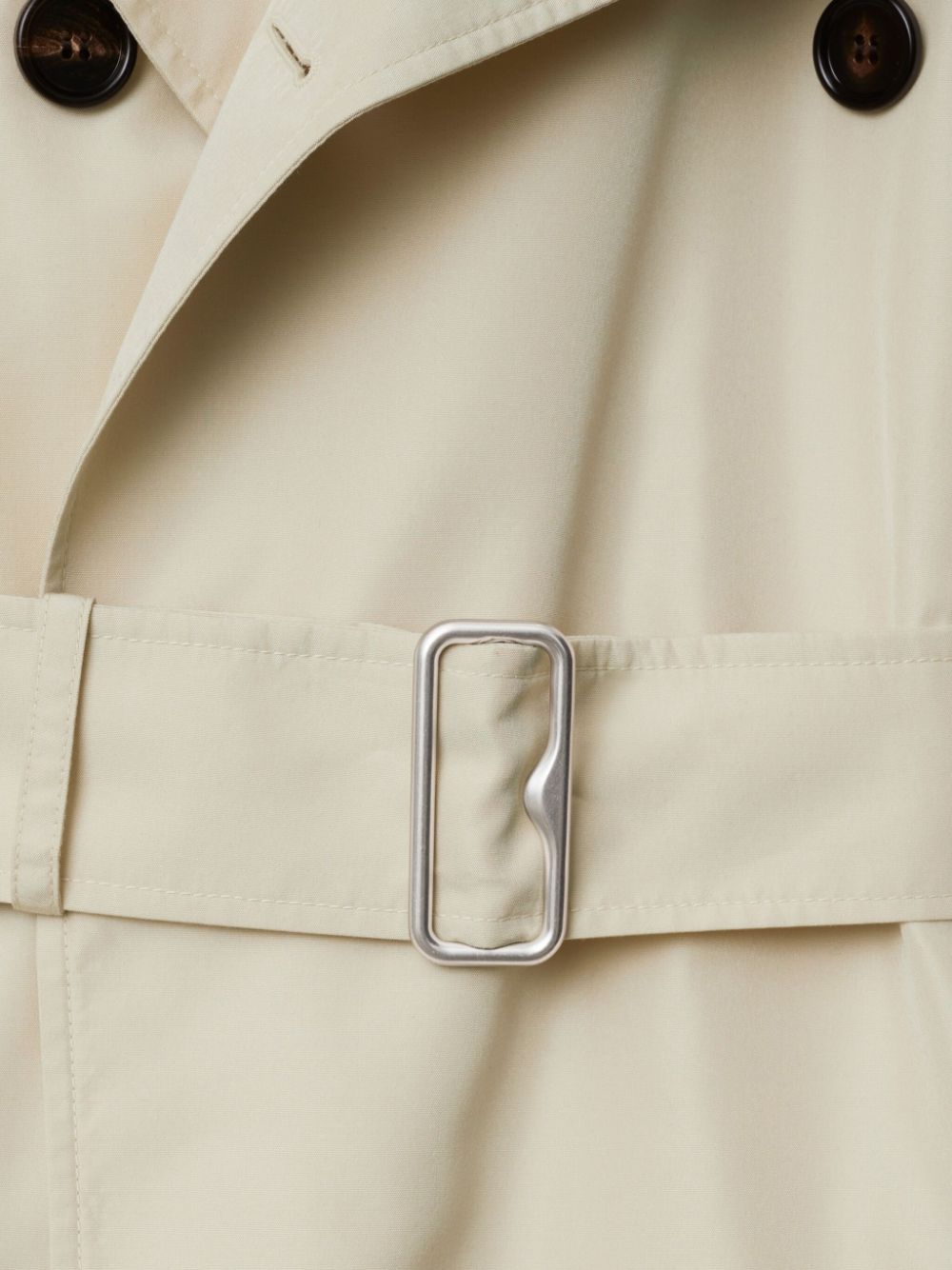 Burberry Short Silk Trench Coat in White