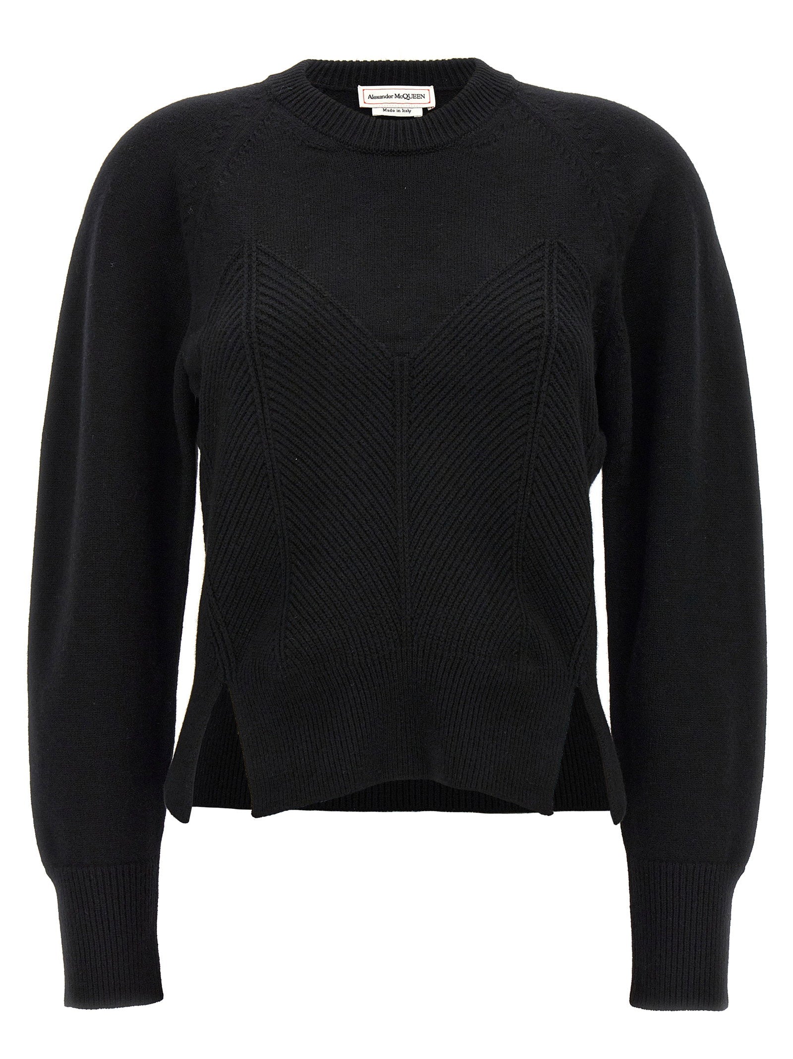 Alexander McQueen Chevron Corset Sweater Black