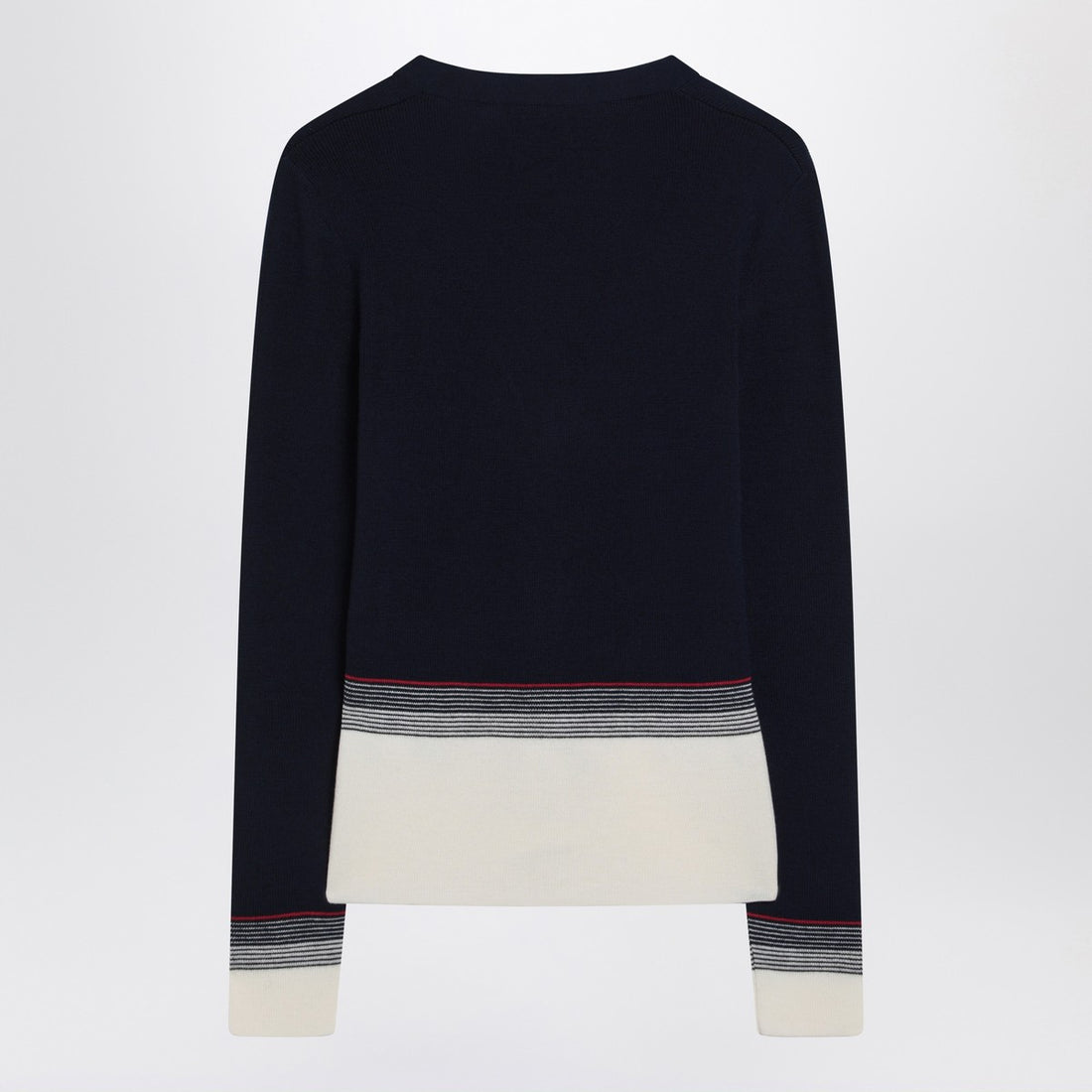 Valentino Embroidered Wool Cardigan with Chez Valentino Detail Navy Blue