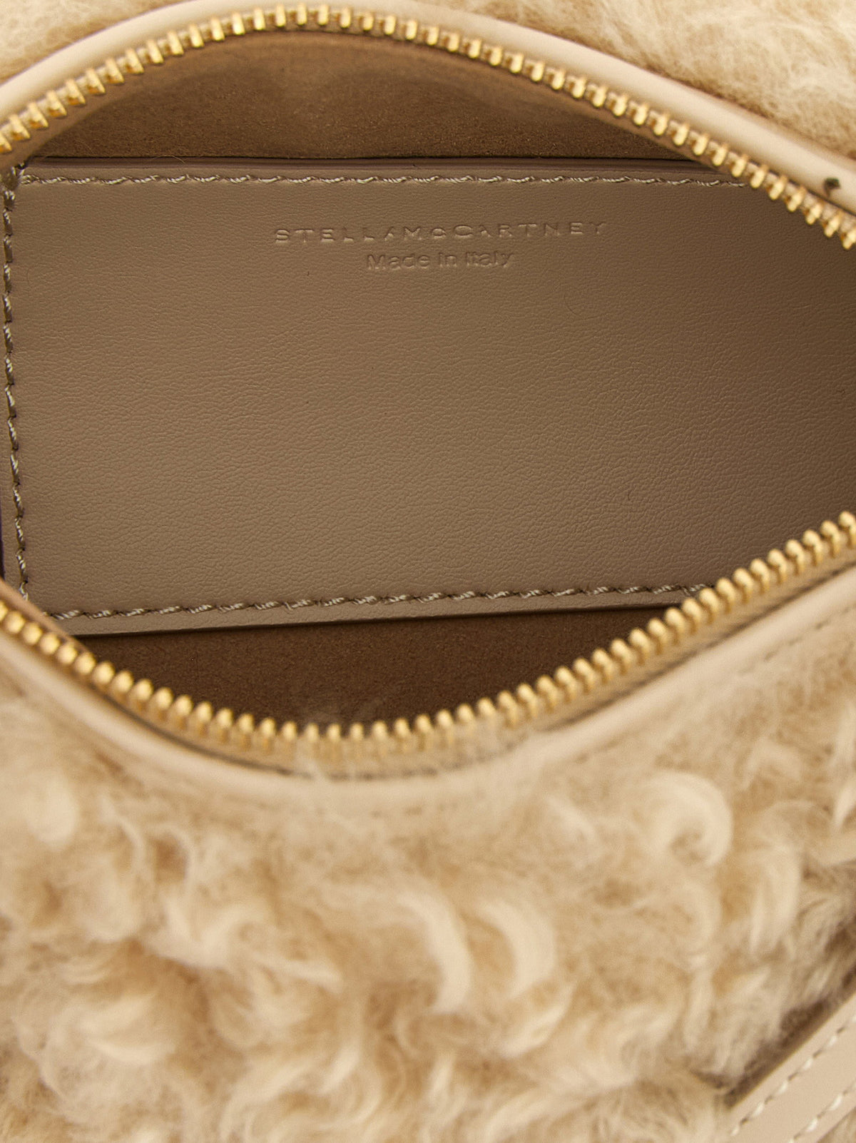 Stella Mccartney Shearling Clutch Beige