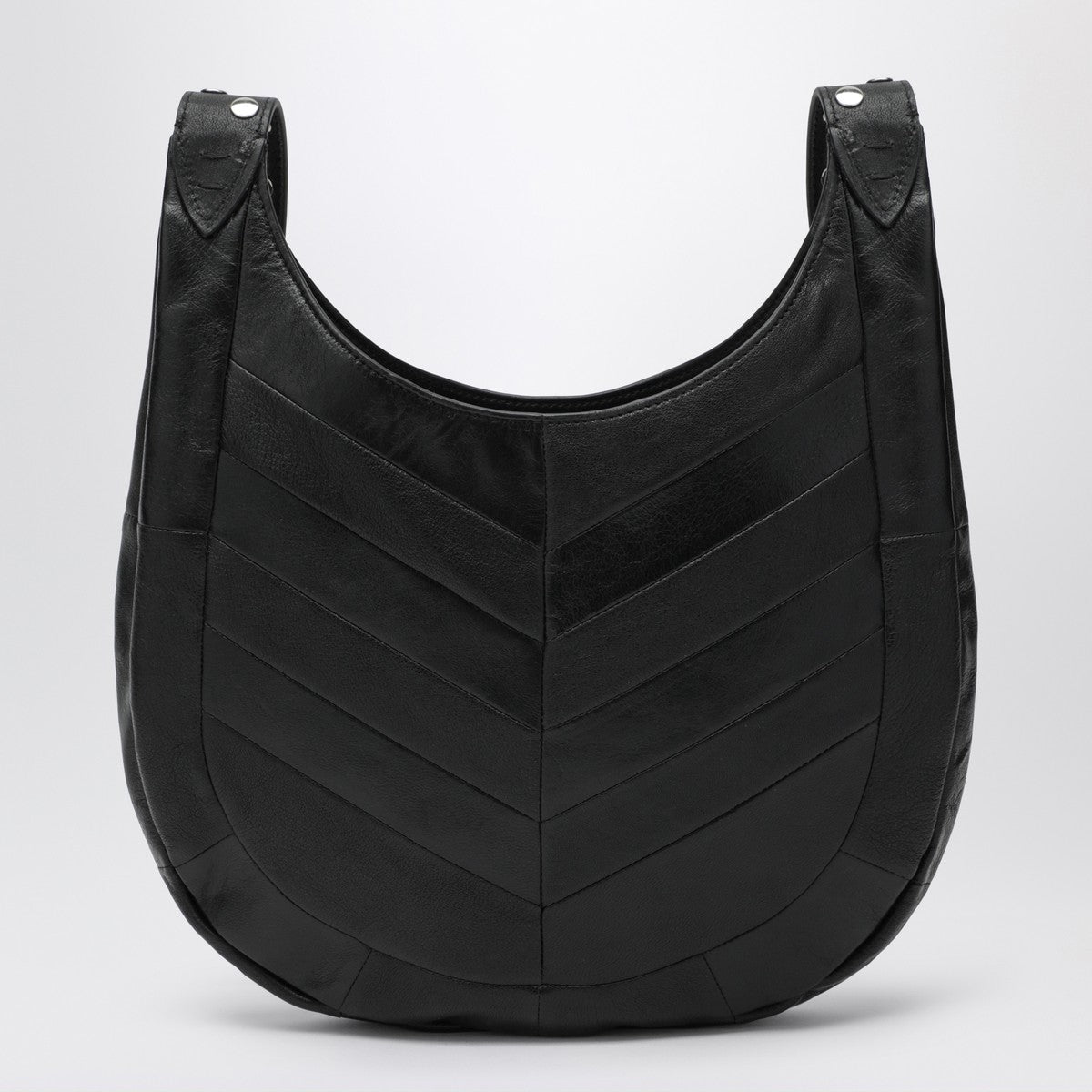 Valentino Garavani Small Chevron-Pattern Nappa Hobo Bag Black