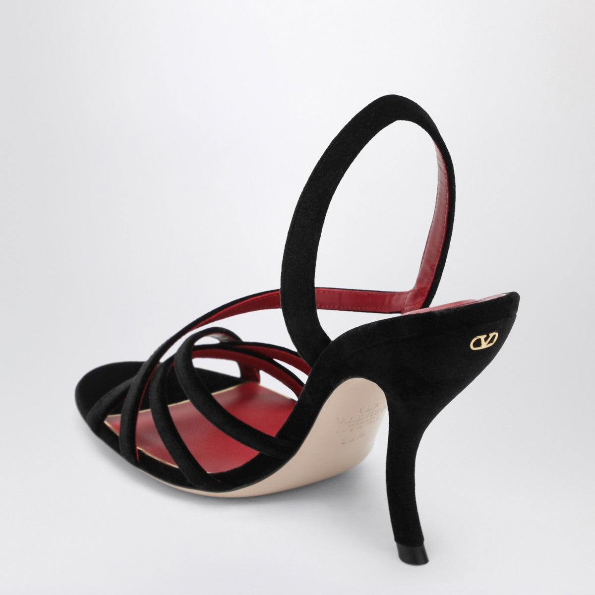 Valentino Garavani Fetishique Interlaced Velvet Sandals Black