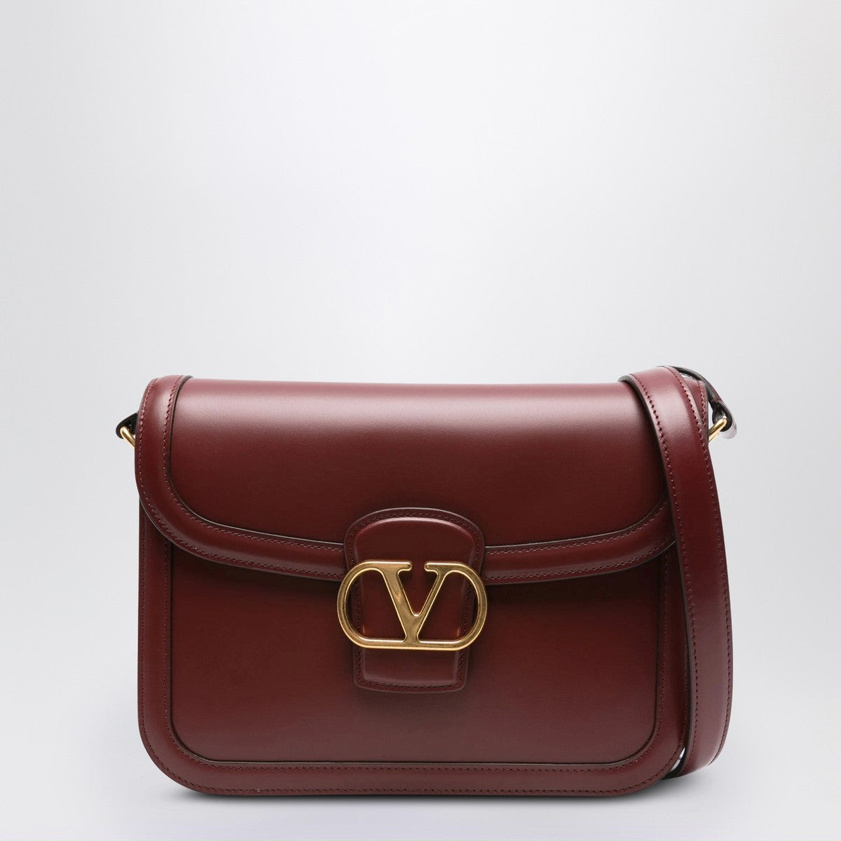 Valentino Garavani 9TO5 Leather Shoulder Bag Red