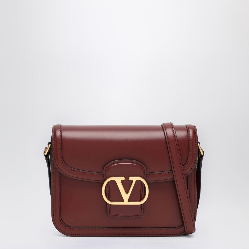 Valentino Garavani Small 9TO5 Leather Shoulder Bag Bordeaux Red