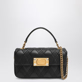 Valentino Garavani Small Quiltie Black Leather Shoulder Bag with VLogo Signature black