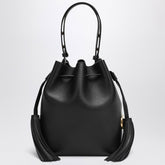 Valentino Garavani So Seau Black Calfskin Bucket Bag with Gold VLogo Black