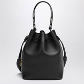 Valentino Garavani So Seau Black Calfskin Bucket Bag with Gold VLogo Black