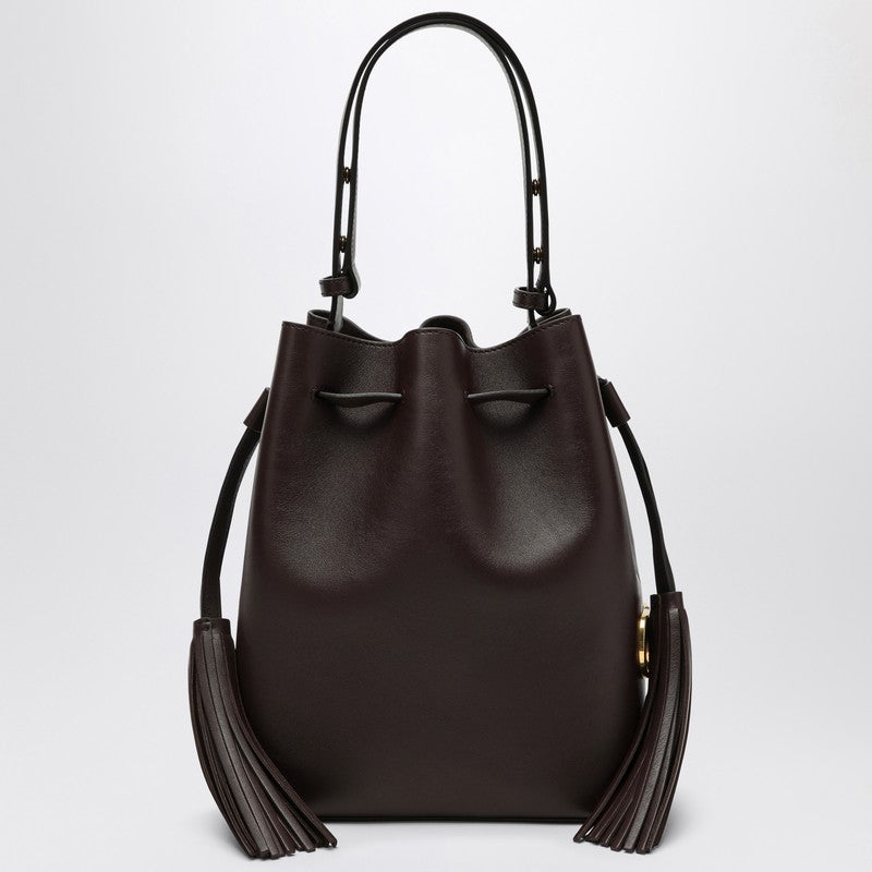 Valentino Garavani So Seau Leather Bucket Bag Brown