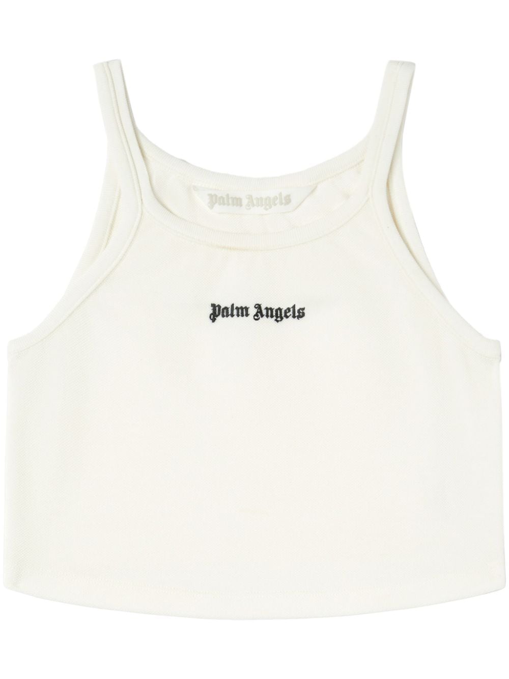 Palm Angels logo print Cropped Tank Top White