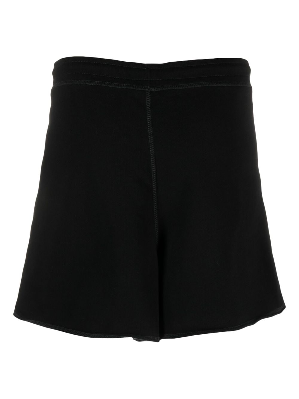Ganni Logo-Patch Organic Cotton Jersey Black Shorts Black