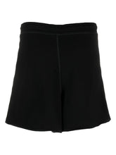 Ganni Logo-Patch Organic Cotton Jersey Black Shorts Black