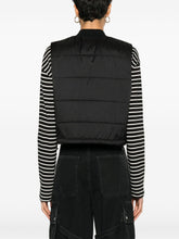 Palm Angels Quilted Cropped Sleeveless Bomber Jacket Black